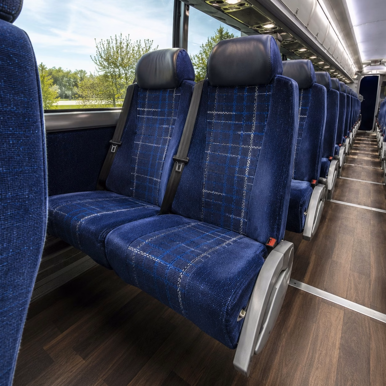 santa monica charter bus interior